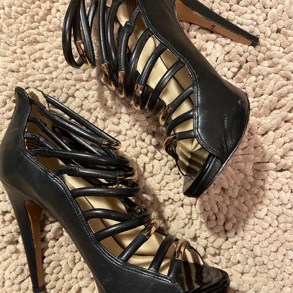 Nine West Black Open Toe Heels - Picture 6 of 11